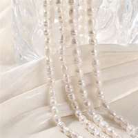 JD GEMS Perles de Riz Naturelles Blanches d'Eau Douce de Haute Qualité, Forme Filetée, 4-8mm, pour Grossiste et Détaillant