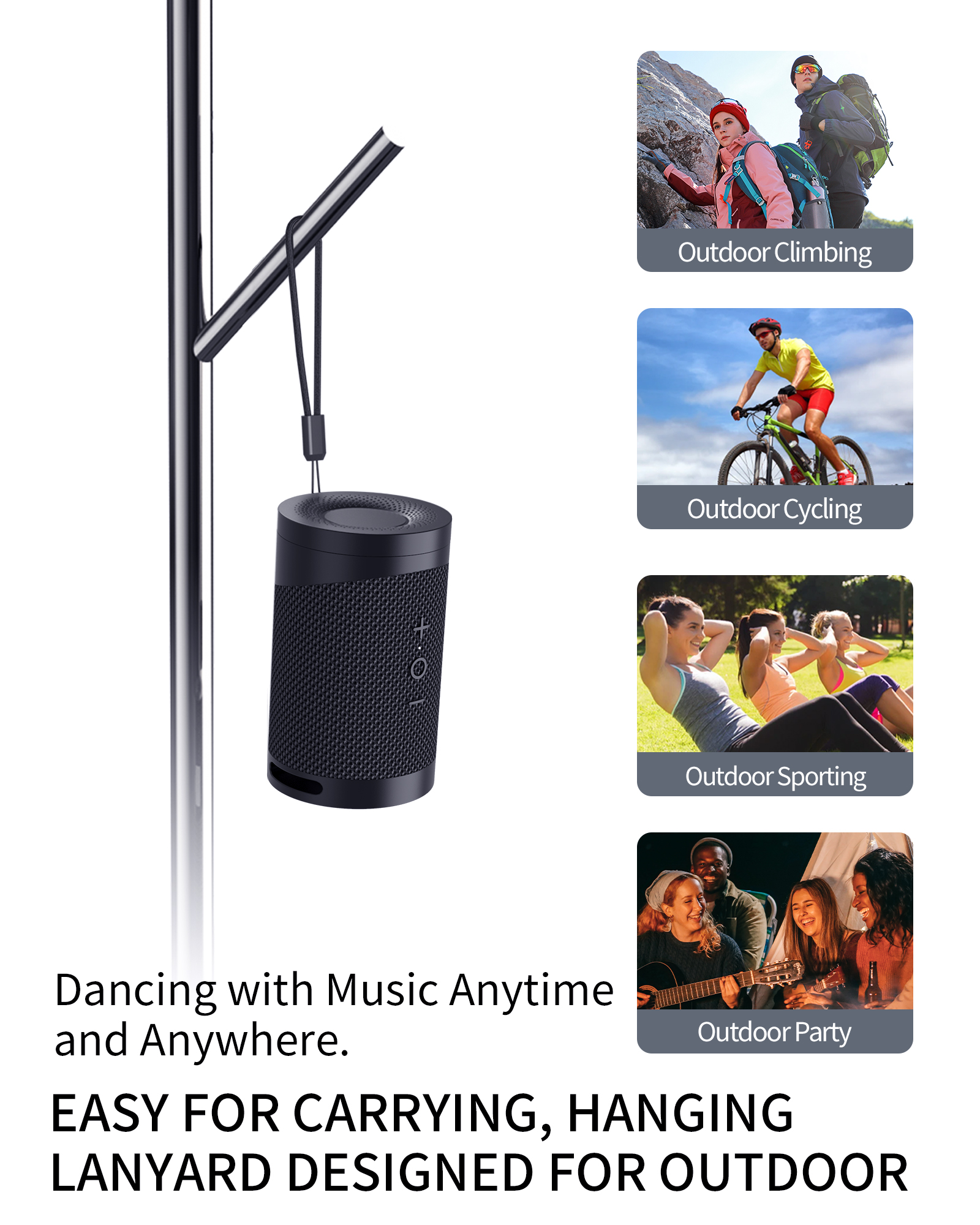 Bass Wireless Earphone Speaker 3D Surround Subwoofer 4 Hours Talk Time
