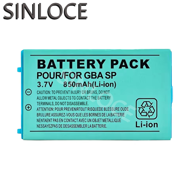 GBA SP 3.7V 850mAh Mobile Battery for SWITCH Gameboy Advanced GBA SP Rechargeable Li-ion Battery