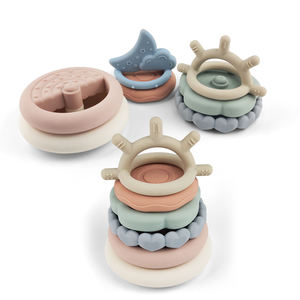 Bloques de construcción de silicona para niños y niñas, juguete educativo de aprendizaje temprano, bloques de apilamiento intelectual - Product Image 1