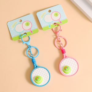 Wholesale Creative Tennis Racket Keychain, Novelty Sports Gift Bag Hanger for Backpack, Mini Tennis <b>Accessory</b> - Product Image 3