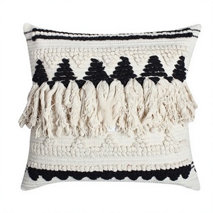 Worldwide Hot Sell Bohemian Home Decor Wool Black <b>White</b> Cushion Cover Handwoven Indoor-Outdoor Geometric <b>Throw</b> Pillow Covers - Product Image 1