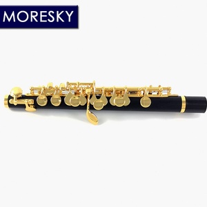 MORESKY Piccolo en ébène, clé de Do, tonalité Do, corps en cupronickel plaqué or, matériau Grenadilla, MPC-1631 - Product Image 3