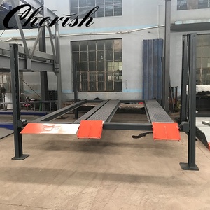 Plataforma de estacionamiento dual Elevador automático de 4 postes Elevador de coche ancho doble de acero - Product Image 3