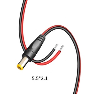 Cable de Alimentación de 1m, 20AWG, 5.5mm x 2.1mm, Macho, con Extremos Libres, Negro y Rojo - Product Image 2