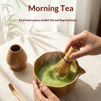 Bols à matcha en céramique, fouets à thé Chasen, cuillères Chashaku, kit de démarrage pour le matcha de style japonais moderne et minimaliste