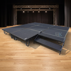 Black Carpeted Finish <b>Stage</b> <b>Platform</b> Folding Detachable <b>Platform</b> <b>Stage</b> - Product Image 1