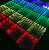 Plancher de danse LED interactif 3D magnétique, éclairage de scène direct d'usine, miroirs infinis, DJ DMX RGB, danse, mariage, discothèque