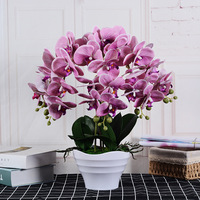 Fleurs d'Orchidées Artificielles en Latex de Bonne Qualité, Toucher Réel, Grandes Orchidées en Pot pour Décoration Intérieure
