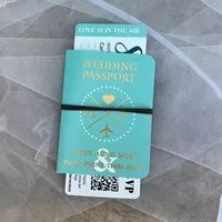 Passeport d'invitation en papier personnalisé dans n'importe quelle langue, carte d'invitation de conception de carte d'embarquement, passeport d'avion en métal, invitation de mariage