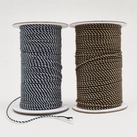 Cordon en macramé torsadé à 2 brins, bleu marine et blanc, 2 mm, très populaire, pour emballage au crochet, lot de bobines, artisanat DIY pour vêtements