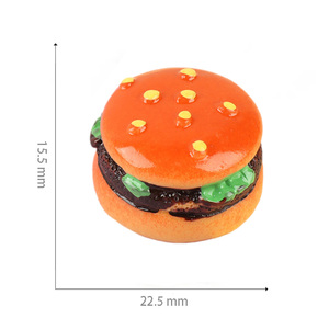 Venta caliente Lovely <span class=keywords><strong>3D</strong></span> Fake Miniature Hamburger Design Flat Back Resin Charms para llavero - Product Image 5