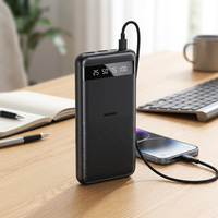 Batterie externe REMAX 10000mAh, charge rapide, chargeur portable, écran LED, type-C, USB, Power Pack