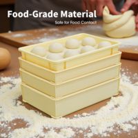 Bac de transport rectangulaire en plastique empilable et ventilé pour boulangerie, idéal pour la fermentation du pain et la pâte à pizza