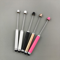 Stylo tactile en métal robuste pour la création de gadgets DIY et d'objets artisanaux, avec fente pour perles décoratives en forme de goutte d'eau, logo personnalisable, écriture fluide, promotionnel