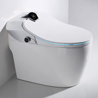 WC intelligent sans limite de pression d'eau, ouverture automatique par radar, capteur de pied, chasse d'eau, double mémoire, écran LED, chauffage instantané, auto-nettoyant