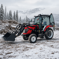 Tracteur à roues 4x4 de 80 CV avec châssis renforcé, cabine climatisée et système hydraulique robuste pour travaux agricoles professionnels