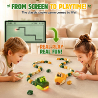Jeu de serpent magnétique, jouet de serpent télécommandé, jeu de serpent lumineux interactif, jouet rechargeable par USB, jouet en ABS pour enfants de 3 ans et plus