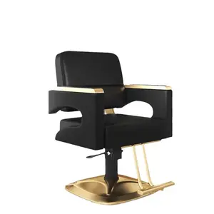 High end hair salon furniture with rotatable lifting stainless steel metal hair salon chairs