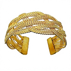 Pulsera de Metal Chapada en Oro con Alambre de Latón Trenzado, Artesanía de la India, Regalo para Mujeres, Hombres y Niñas - Product Image 5