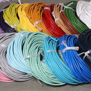 Colored Round Leather Cord 3Mm For DIY Jewelry Making <b>Bracelet</b> Necklace Material Solid Color Round Shape 5M Length - Product Image 1
