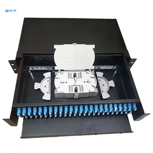 Good quality factory directly ftth 12/24/48 Cores 1U/2U SC/LC/FC/ST Rack Mount Type ODF Fiber Optic Patch Panel For FTTX Network