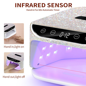 Lampe à ongles UV LED à décorations en strass, haute puissance, séchage rapide du vernis gel, sécheuse à ongles professionnelle pour salon de manucure - Product Image 3