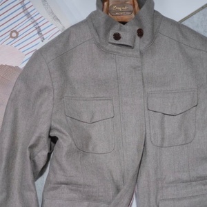 Veste safari unisexe en cachemire gris, tissu italien LP, col montant, fermeture éclair sur le devant, blazer décontracté, hiver, doublure en polaire ODM - Product Image 2