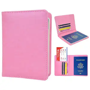 사용자 정의 로고 여행 문서 주최자 지갑 종류의 색상 Pu 가죽 RFID 차단 빈 여권 커버