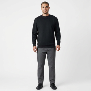 Sudadera Lisa Personalizada al por Mayor, 100% Algodón, Talla Grande, Informal, Lisa, Color Negro, Deportiva de Invierno para Hombre, Sudaderas Básicas - Product Image 1
