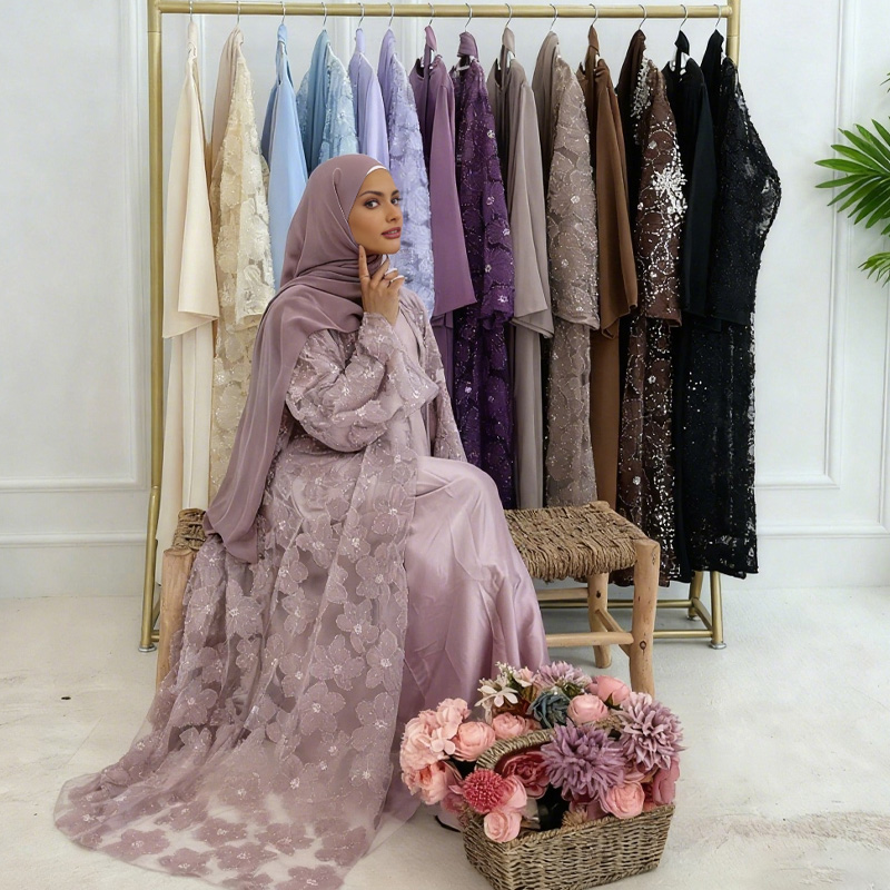 In Stock Lace Hijab Dress Lace Hem Design, Wide Style Variety | Alibaba.com