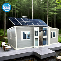Maison conteneur de luxe portable, préfabriquée, solaire, pliable et extensible avec panneaux, batterie et piscine