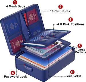 Bolsa de Seguridad Personalizada con Logotipo, de 3 Capas, Impermeable y Resistente al Fuego, para Documentos y Dinero, para el Hogar, la Oficina o Viajes, con Cerradura - Product Image 2