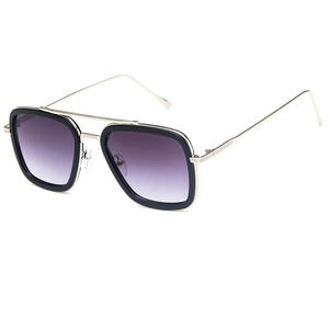 <span class=keywords><strong>Gafas</strong></span> de Sol Tony Stark, Lentes de <span class=keywords><strong>Iron</strong></span> <span class=keywords><strong>Man</strong></span>, <span class=keywords><strong>Gafas</strong></span> de Sol Vintage Retro con Marco Metálico Cuadrado para Hombre y Mujer, <span class=keywords><strong>Gafas</strong></span> Edith - Product Image 1