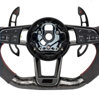 Volant en carbone forgé avec pagaies en suède et LED pour Audi R8 A3 A4 A5 A6 C7 B8.5 B9 RS3 RS5 RS6 RS7 C7 S4 S5 S6 Q5 TTRS