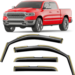 Déflecteurs de fenêtre encastrés pour Dodge RAM 1500 2019-2026 Crew Cab Truck, déflecteurs de fenêtre extra durables, visières de ventilation de fenêtre - Product Image 1