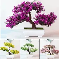 Nouvelles plantes artificielles, pin bonsai, petit arbre en pot, fausses fleurs, ornements en pot pour la décoration de la maison, décoration de jardin d'hôtel