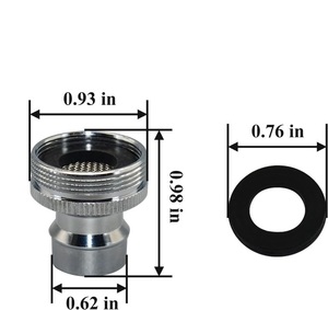 Adaptateur de robinet de <span class=keywords><strong>lave</strong></span>-<span class=keywords><strong>vaisselle</strong></span> de haute qualité | Connexion d'adaptateur de <span class=keywords><strong>lave</strong></span>-<span class=keywords><strong>vaisselle</strong></span> | 15/16-27 mâle ou 55/64-27 femelle | Chrome (36108E) - Product Image 6