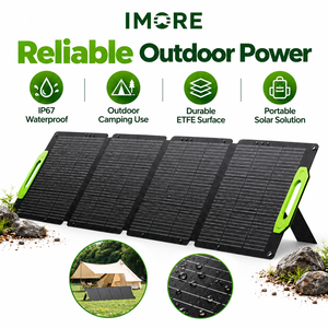 Panneau solaire portable 200W, efficacité 23%, module pliable ETFE avec connecteur MC4 pour camping, camping-car, caravane et stations d'alimentation extérieures - Product Image 5