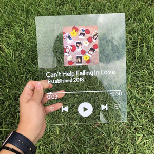 Plaque de <span class=keywords><strong>chanson</strong></span> acrylique <span class=keywords><strong>d</strong></span>'art en verre personnalisée pour anniversaire de mariage ou présentoir <span class=keywords><strong>d</strong></span>'amitié - Product Image 3