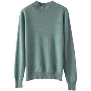 Suéter de Cuello Medio Alto, <span class=keywords><strong>Hilo</strong></span> Hilado, Estilo Nuevo de Otoño e Invierno para <span class=keywords><strong>Mujer</strong></span>, Suéter Holgado de Talla Grande, Suéter Básico de Punto - Product Image 6