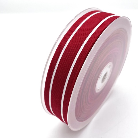 2026 Sofine High-quality Non-elastic Red, White and Black Classic Patterned Fabric Ribbon