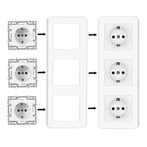NOVSKI Module mural Diy European Standard White Plastic Frame Socket Light Switch Button Function Combi Power Socket TKA - Product Image 6