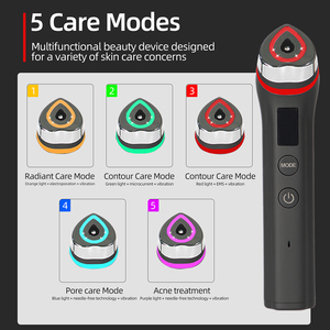 Dispositivo de Belleza Facial de Electroporación Portátil, Lifting Facial <span class=keywords><strong>ESM</strong></span>, Microcorriente, Luz de Cinco Colores, Tecnología sin Agujas, Resistente al Agua, Enchufe Europeo - Product Image 5