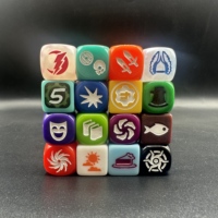 Ensemble de dés en résine D6 multi-tailles de 16 mm faits à la main sur mesure pour DND et RPG - Accessoires de jeu de société gravés Dungeons & Dragons