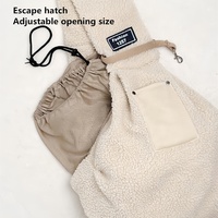 Sac de transport pour animaux de compagnie en polaire chaude, grande capacité, portable, léger, pour chat et chien, pour les voyages d'hiver, accessoires de voyage en plein air
