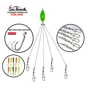 Nuevo 20.5cm11g 5 brazos Alabama Umbrella Rig Señuelo de pesca Rig Kit Set <span class=keywords><strong>Bass</strong></span> Swimming Bait - Product Image 3