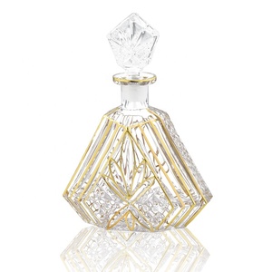 N9 Luxury Goldline Crystal Whiskey Decanter Modern Design Gold Rim Bouteille de vin en verre avec logo personnalisé pour les fêtes et les cadeaux - Product Image 1
