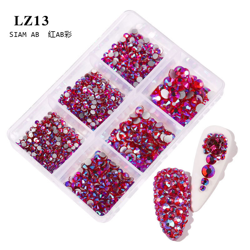 6 boxed rhinestones 13 red ab