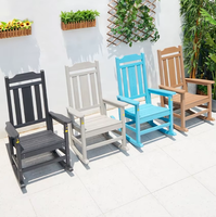 Chaise à bascule d'extérieur pour patio, chaise commerciale en plastique et bois, imperméable, personnalisable en gros, pour événements, villas, portable et écologique